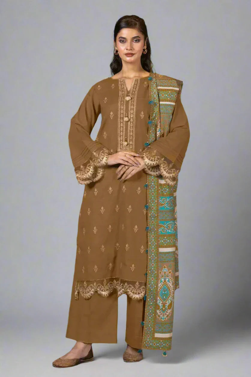 3PC Embroidered Unstitched Khaddar Suit KKHE-2922 Embroidered KHAS STORES