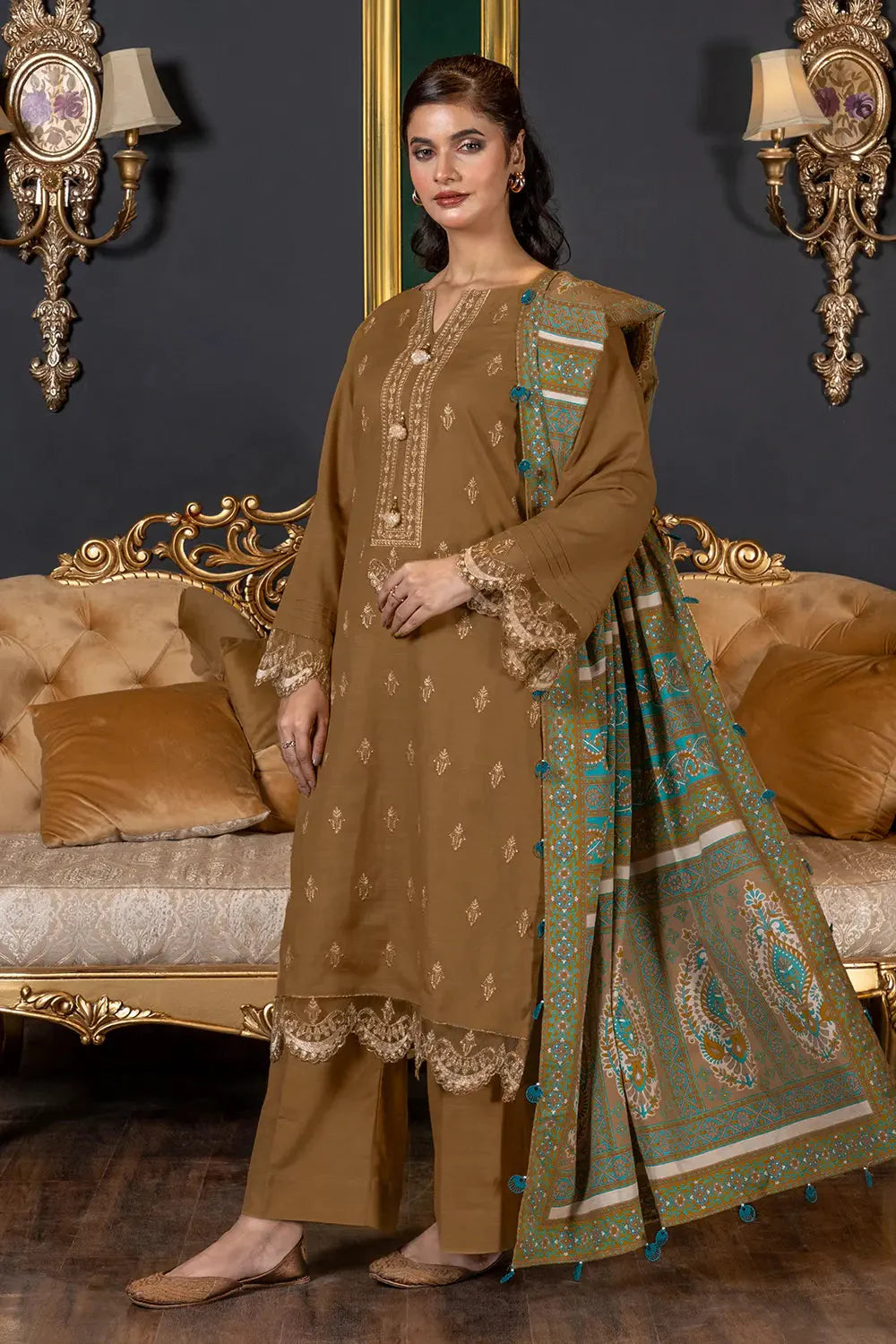 3PC Embroidered Unstitched Khaddar Suit KKHE-2922 Embroidered KHAS STORES
