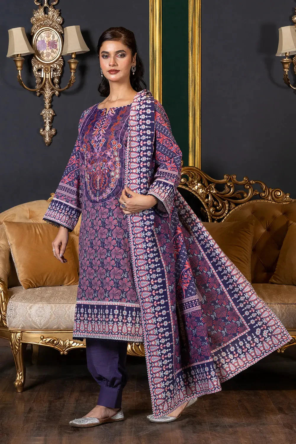 3PC Embroidered Unstitched Khaddar Suit KKHE-2950 Embroidered KHAS STORES