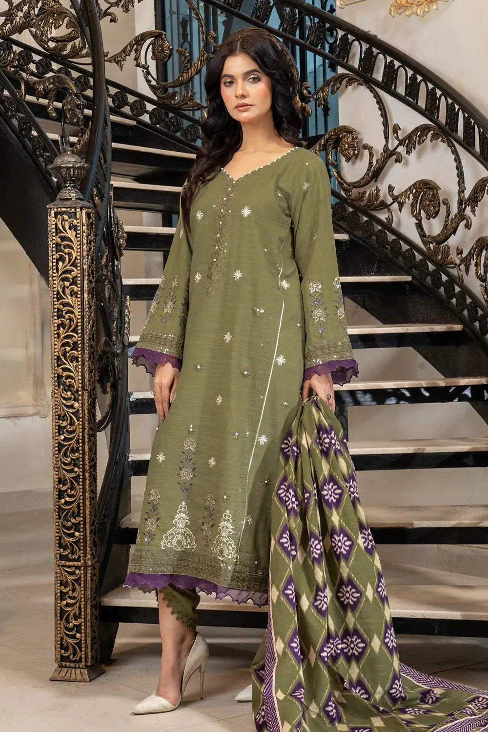 3PC Embroidered Unstitched Khaddar Suit KKHE-2990 Embroidered KHAS STORES