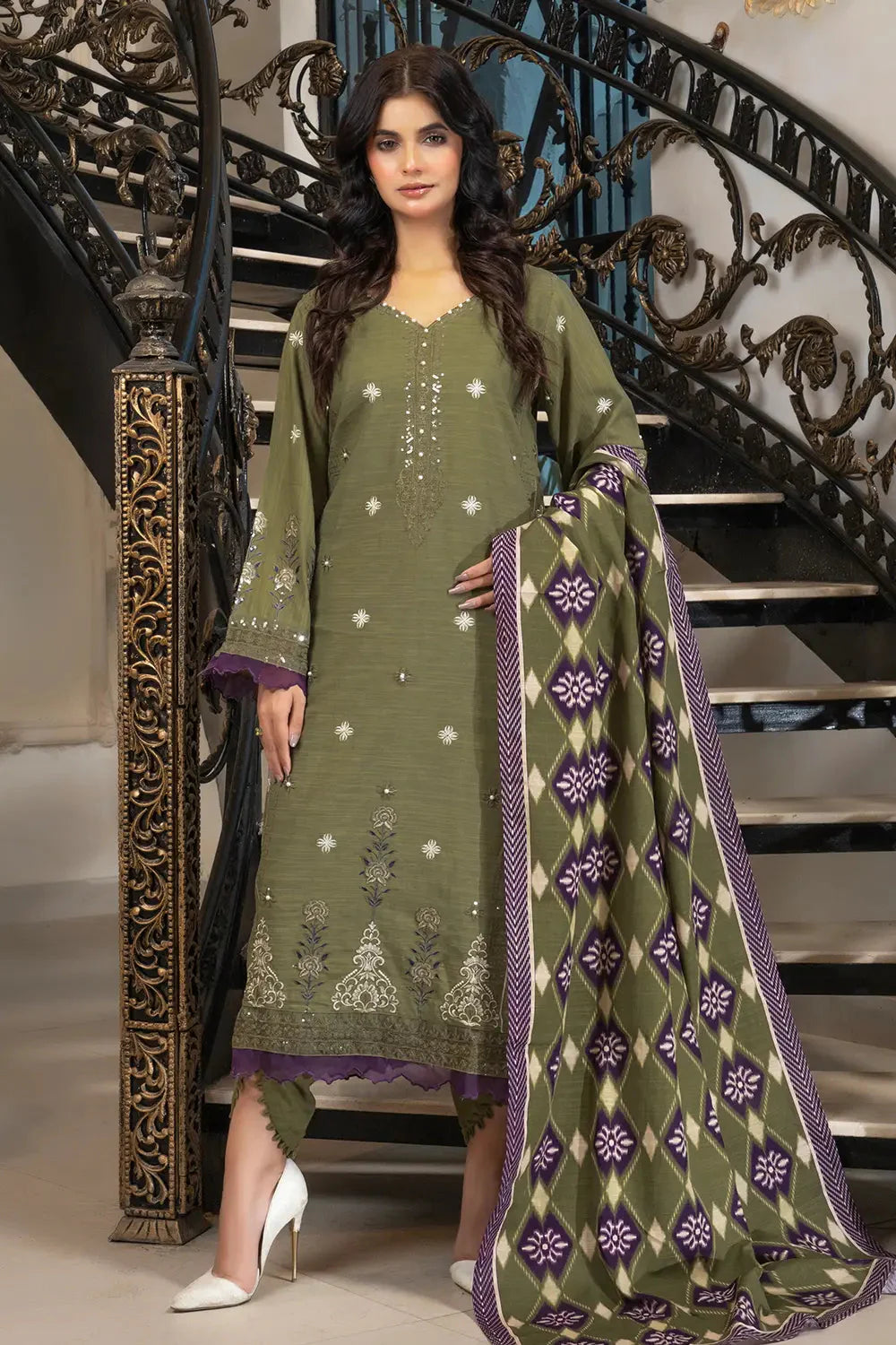 3PC Embroidered Unstitched Khaddar Suit KKHE-2990 Embroidered KHAS STORES