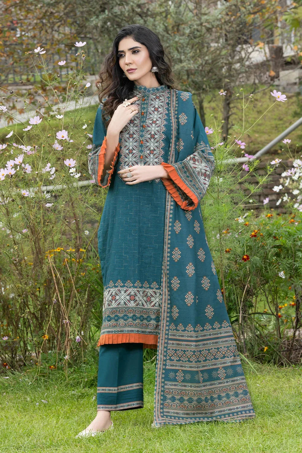 3PC Embroidered Unstitched Khaddar Suit KKHE-3581 Embroidered KHAS STORES