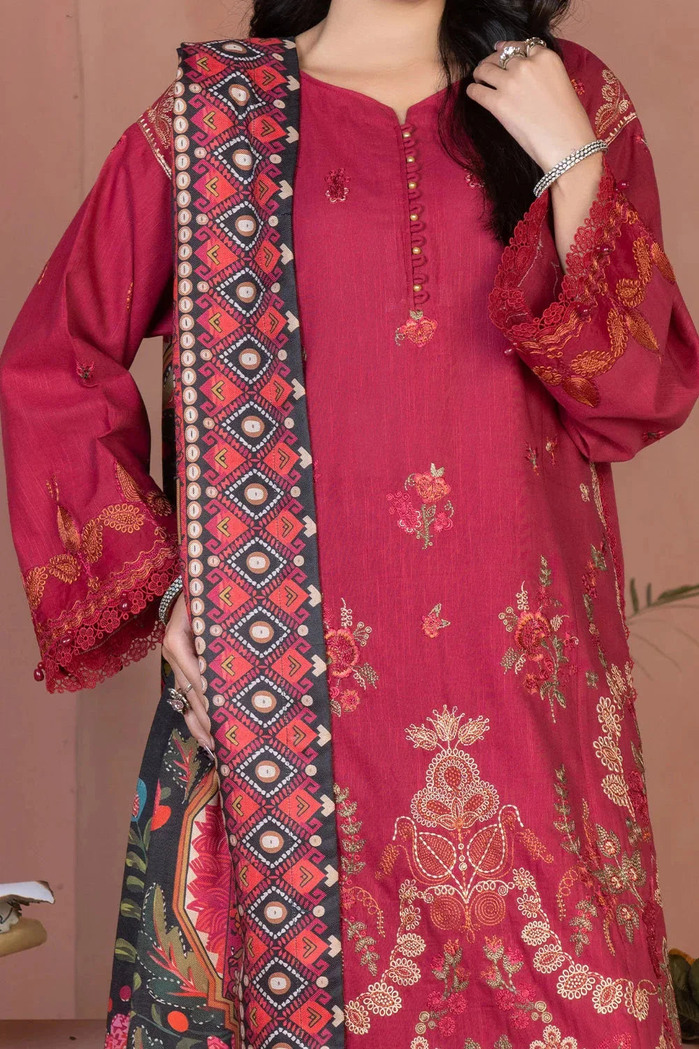 3PC Embroidered Unstitched Khaddar Suit KKHE-3634 Embroidered KHAS STORES