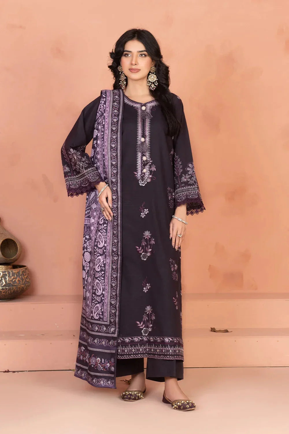 3PC Embroidered Unstitched Khaddar Suit KKHE-3638 Embroidered KHAS STORES