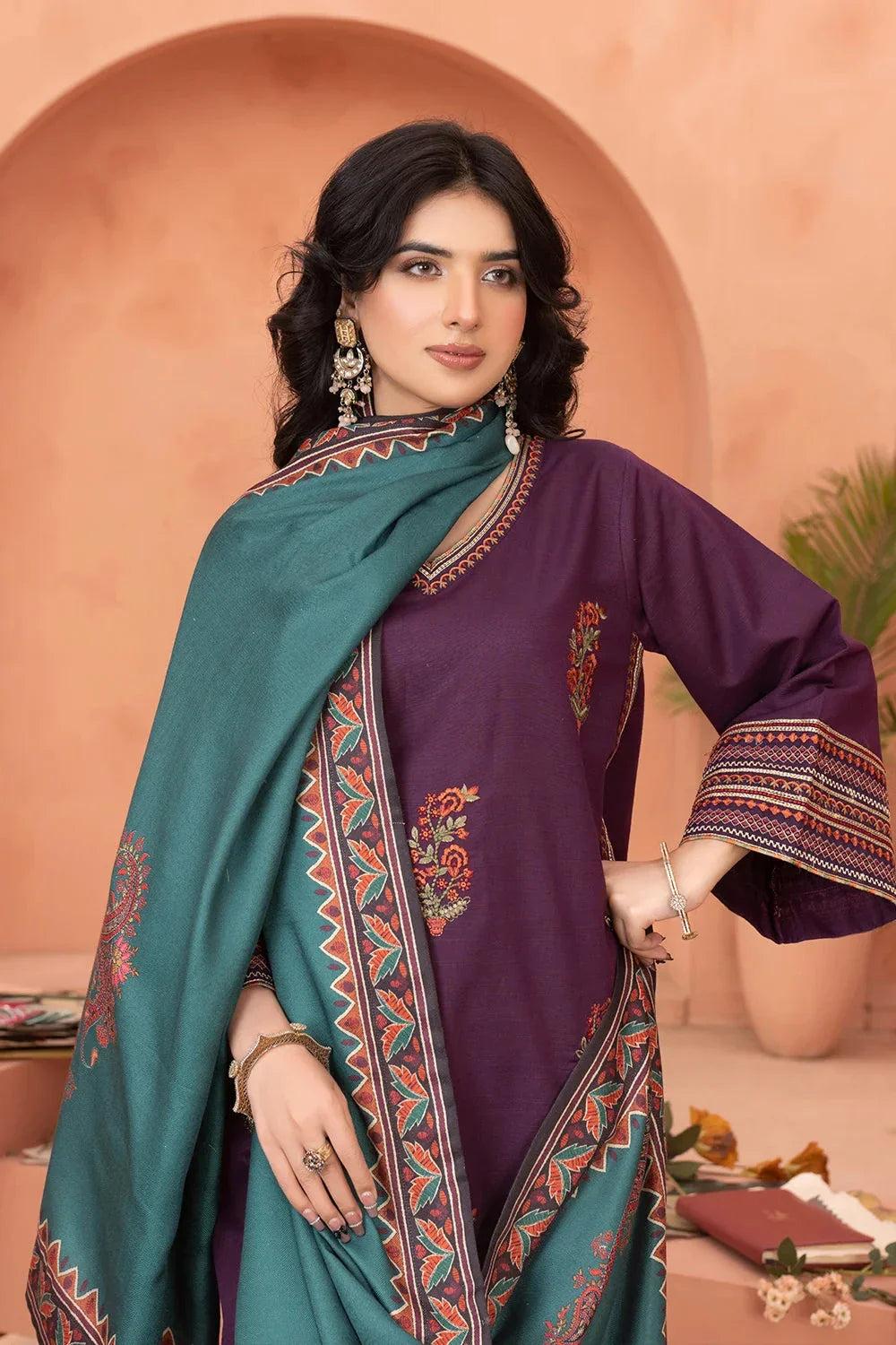3PC Embroidered Unstitched Khaddar Suit KKHE-3661 Embroidered KHAS STORES