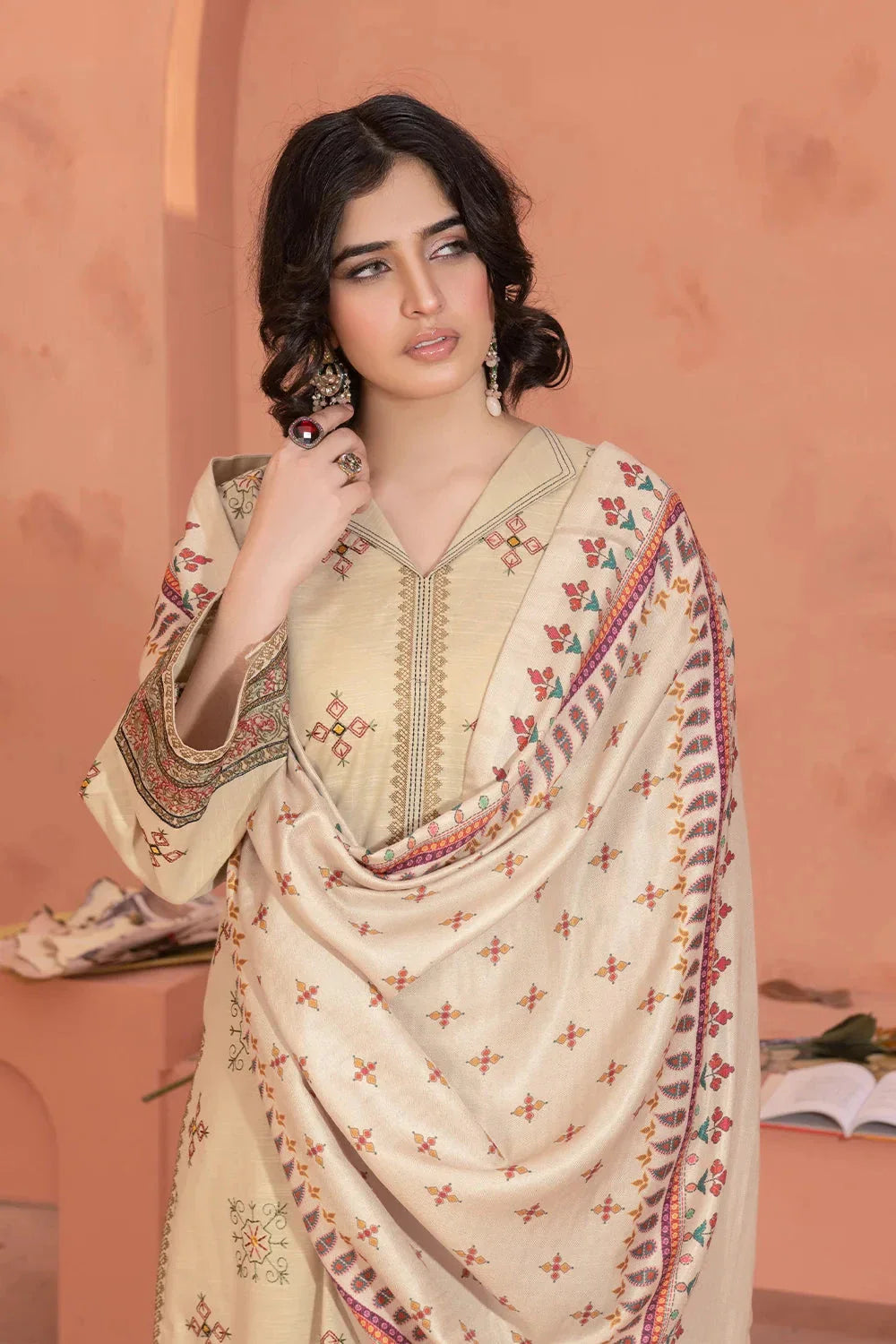 3PC Embroidered Unstitched Khaddar Suit KKHE-3662 Embroidered KHAS STORES