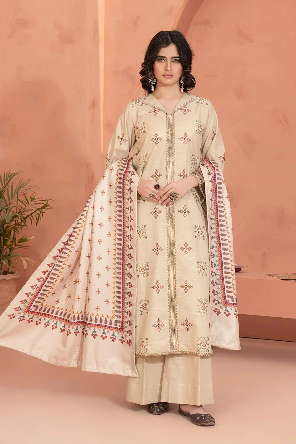 3PC Embroidered Unstitched Khaddar Suit KKHE-3662 Embroidered KHAS STORES