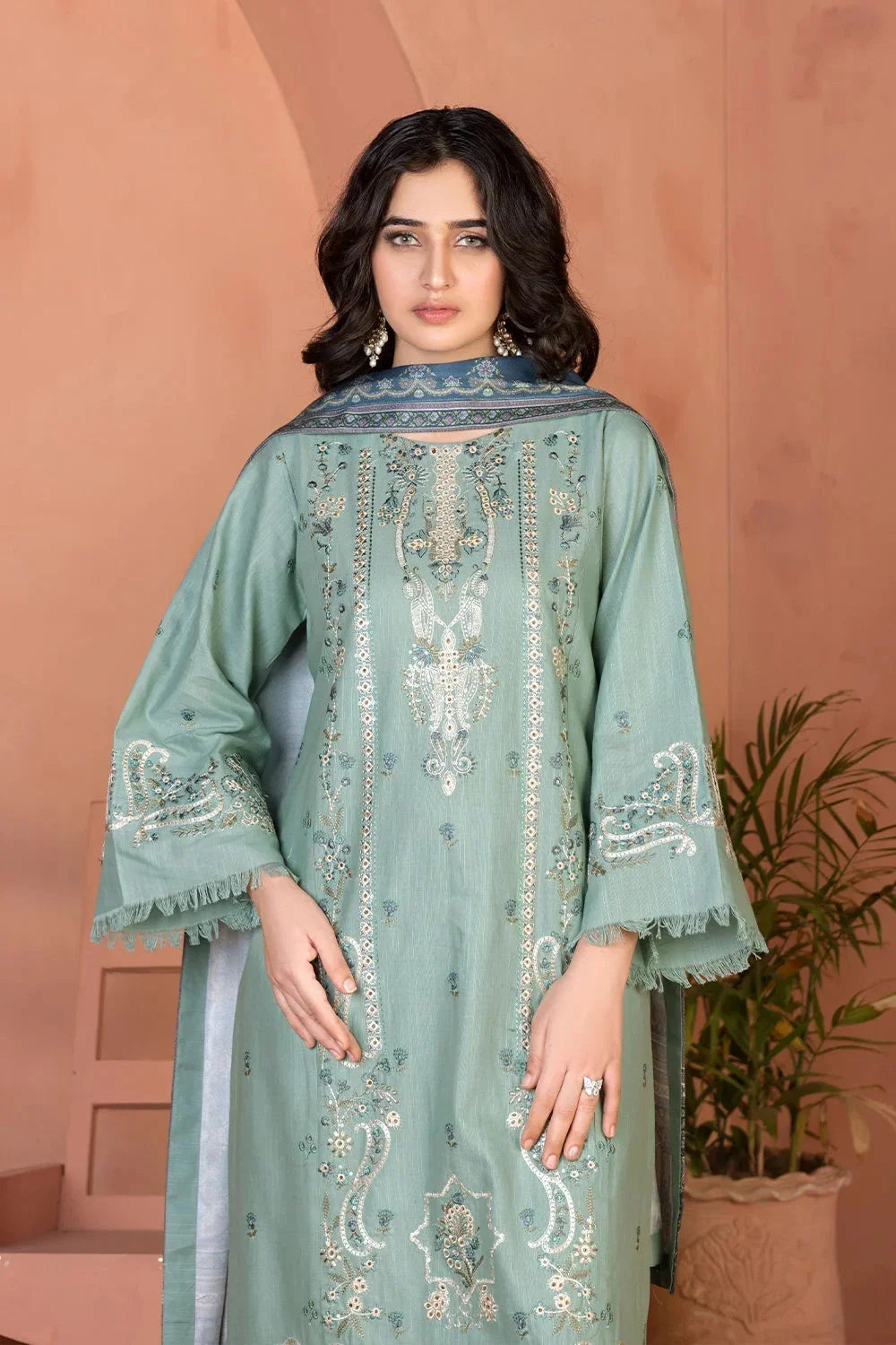 3PC Embroidered Unstitched Khaddar Suit KKHE-3663 Embroidered KHAS STORES