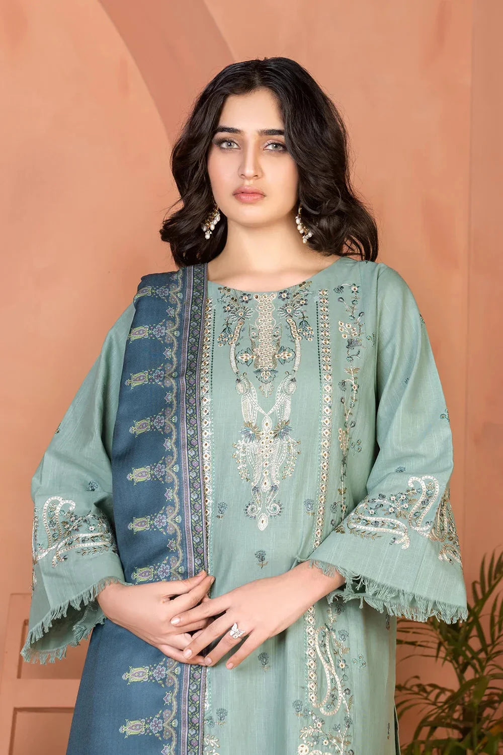 3PC Embroidered Unstitched Khaddar Suit KKHE-3663 Embroidered KHAS STORES