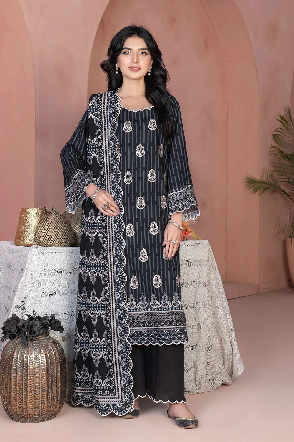 3PC Embroidered Unstitched Khaddar Suit KKHE-3681 Embroidered KHAS STORES