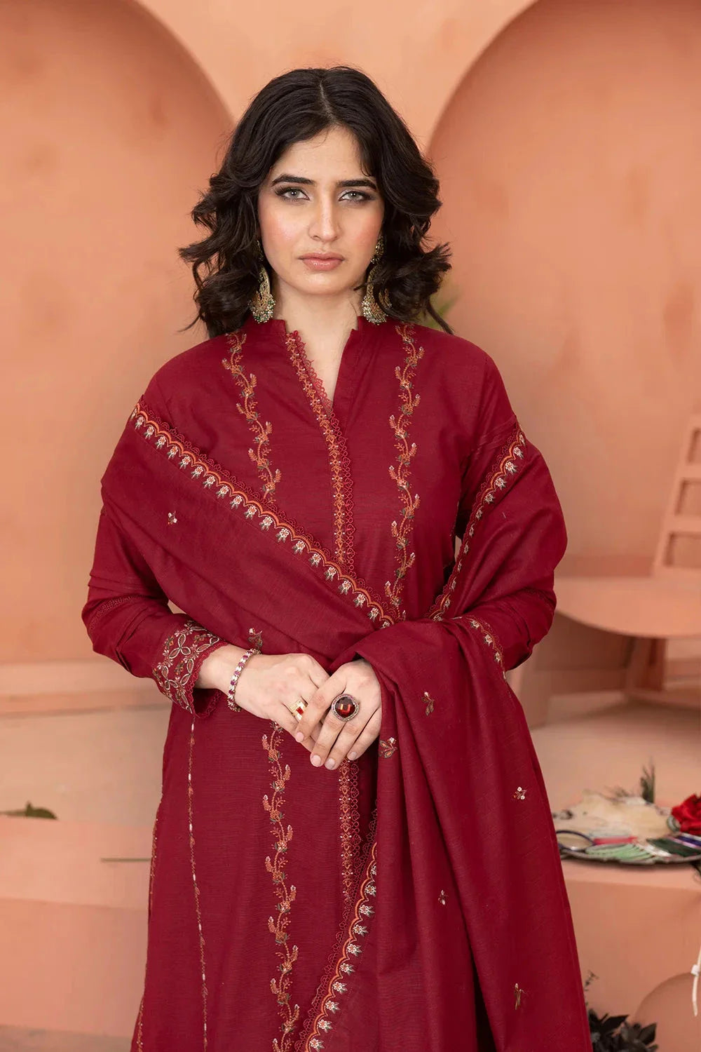 3PC Embroidered Unstitched Khaddar Suit KKHE-3695 Embroidered KHAS STORES