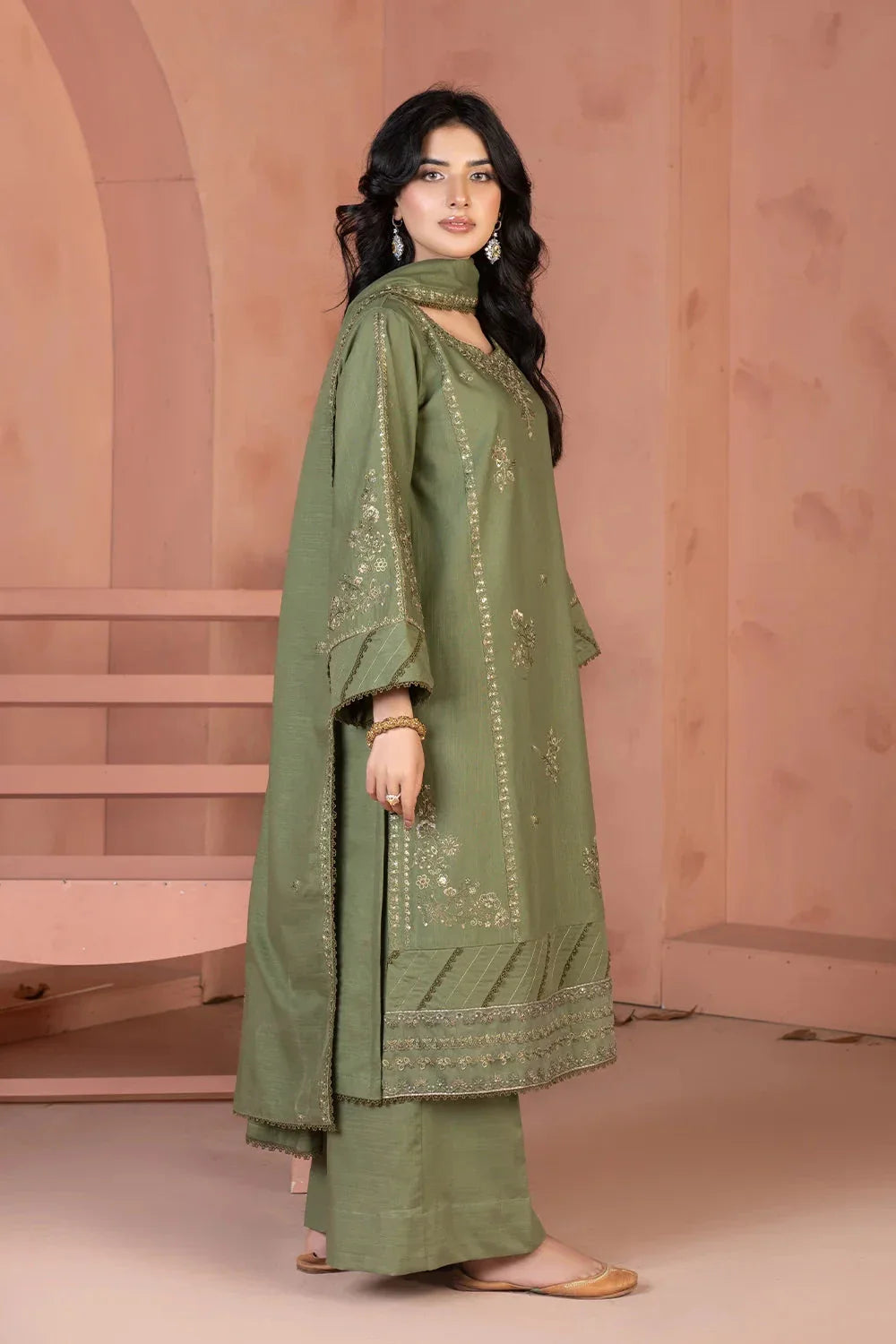 3PC Embroidered Unstitched Khaddar Suit KKHE-3696 Embroidered KHAS STORES