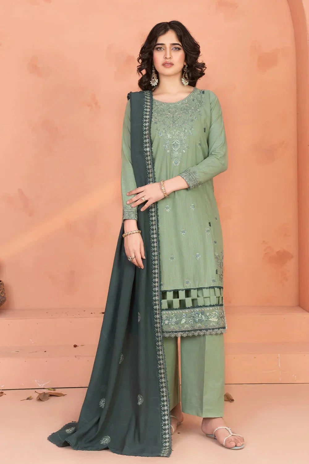 3PC Embroidered Unstitched Khaddar Suit KKHE-3698 Embroidered KHAS STORES