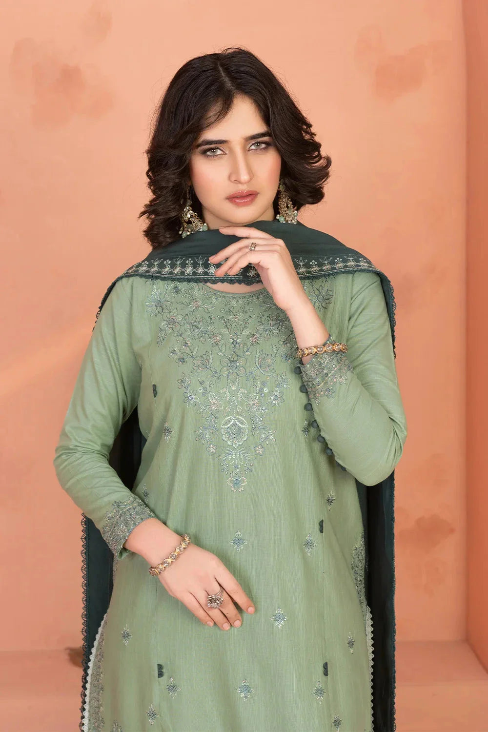3PC Embroidered Unstitched Khaddar Suit KKHE-3698 Embroidered KHAS STORES