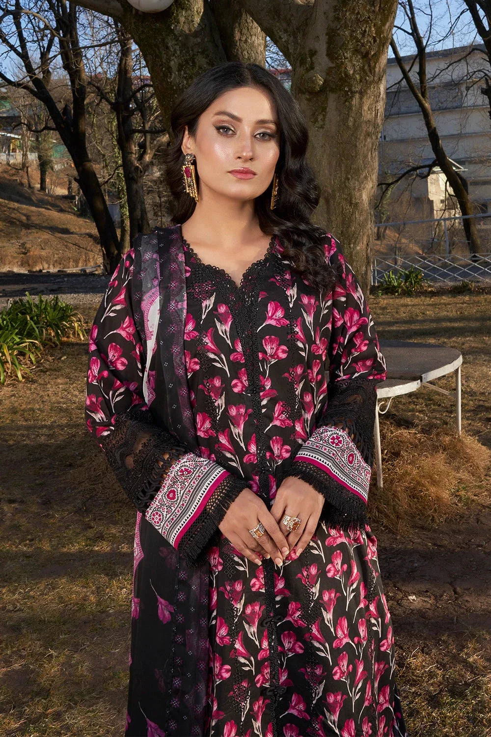3PC Embroidered Unstitched Lawn Suit KC-3193 Embroidered KHAS STORES
