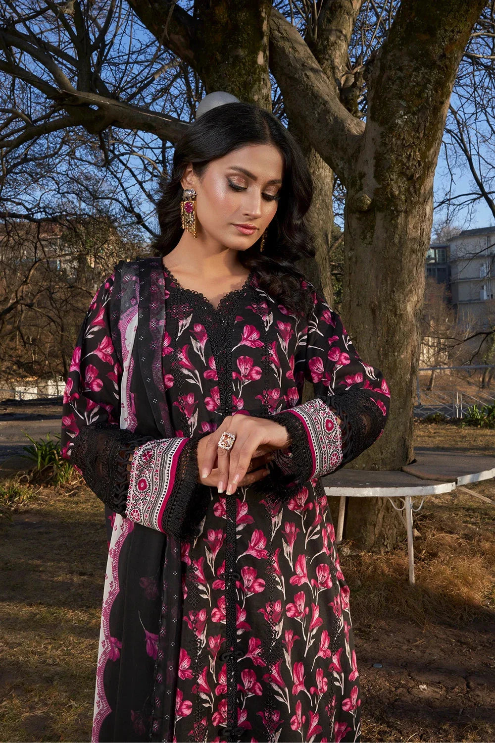 3PC Embroidered Unstitched Lawn Suit KC-3193 Embroidered KHAS STORES