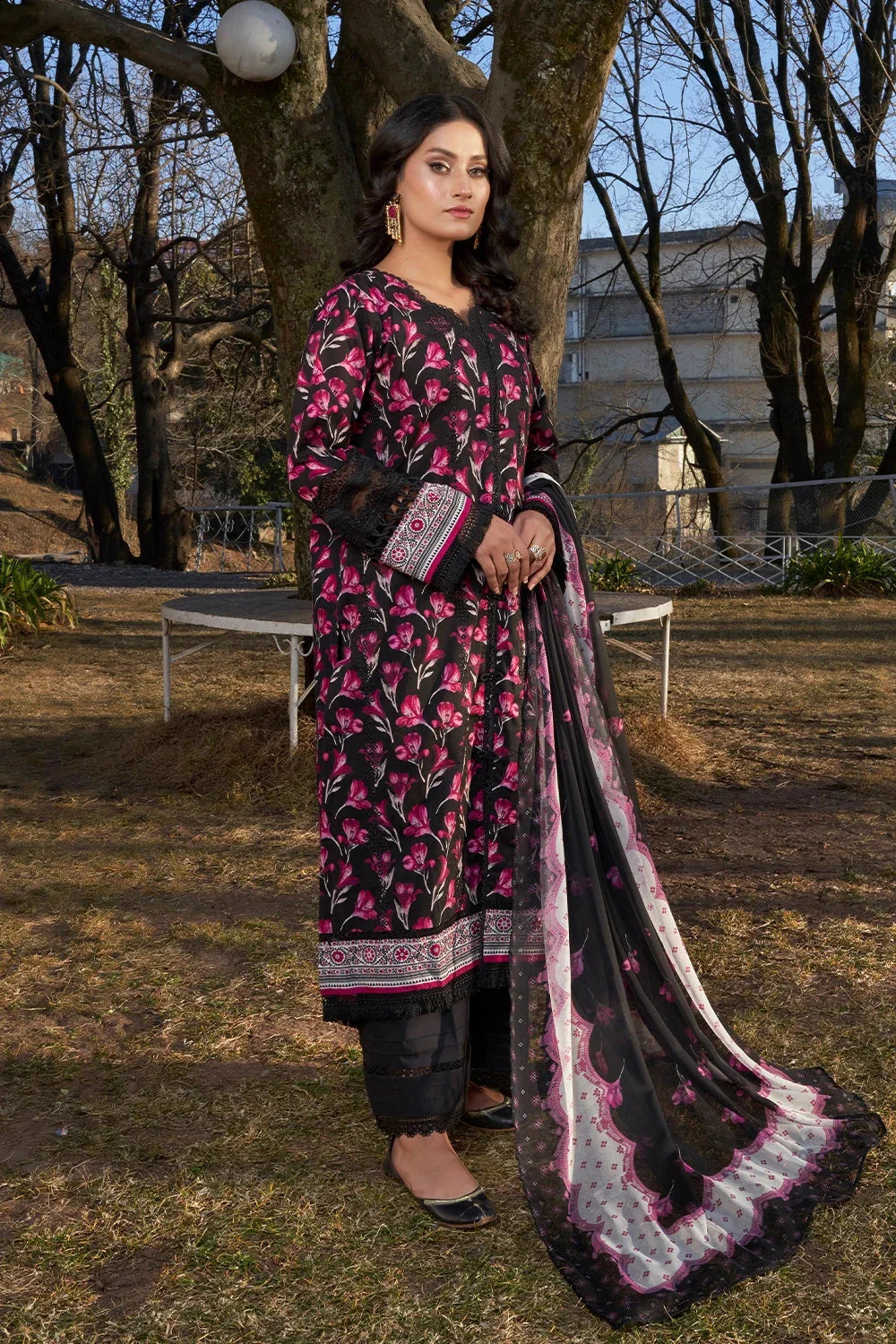 3PC Embroidered Unstitched Lawn Suit KC-3193 Embroidered KHAS STORES