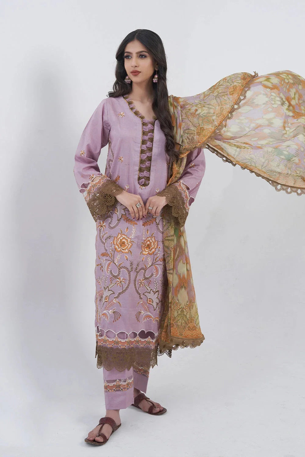 3PC Embroidered Unstitched Lawn Suit KCE-3167 Embroidered KHAS STORES
