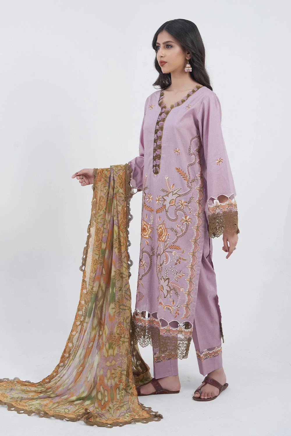 3PC Embroidered Unstitched Lawn Suit KCE-3167 Embroidered KHAS STORES