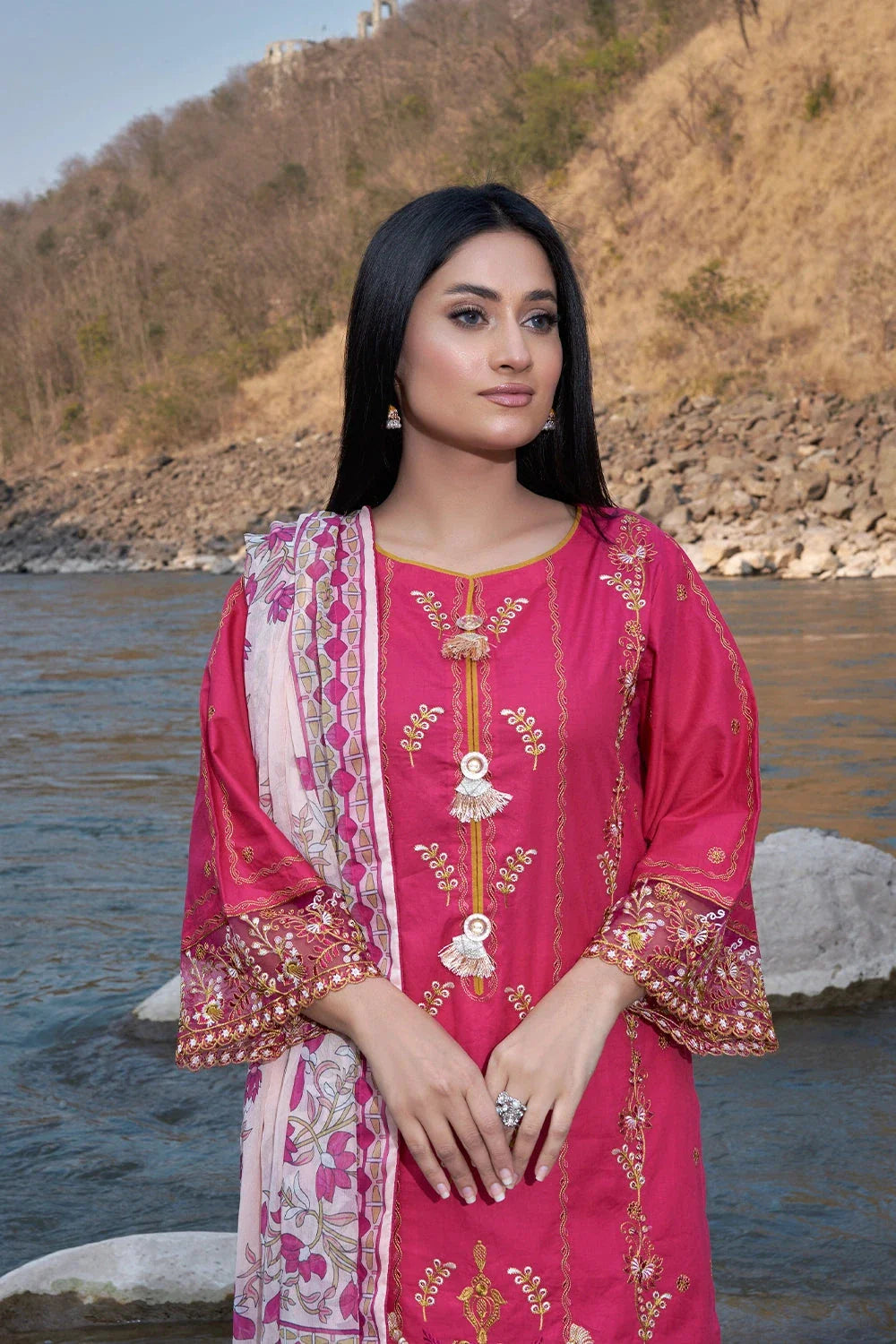 3PC Embroidered Unstitched Lawn Suit KCE-3168 Embroidered KHAS STORES
