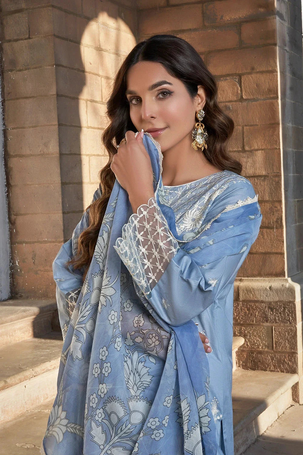 3PC Embroidered Unstitched Lawn Suit KCE-3169 Embroidered KHAS STORES