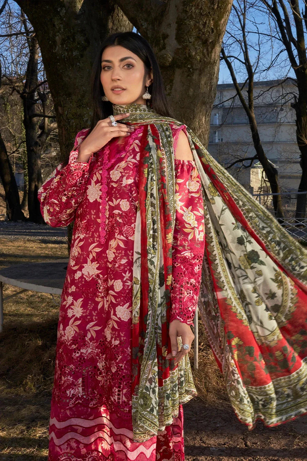 3PC Embroidered Unstitched Lawn Suit KCE-3218 Embroidered KHAS STORES