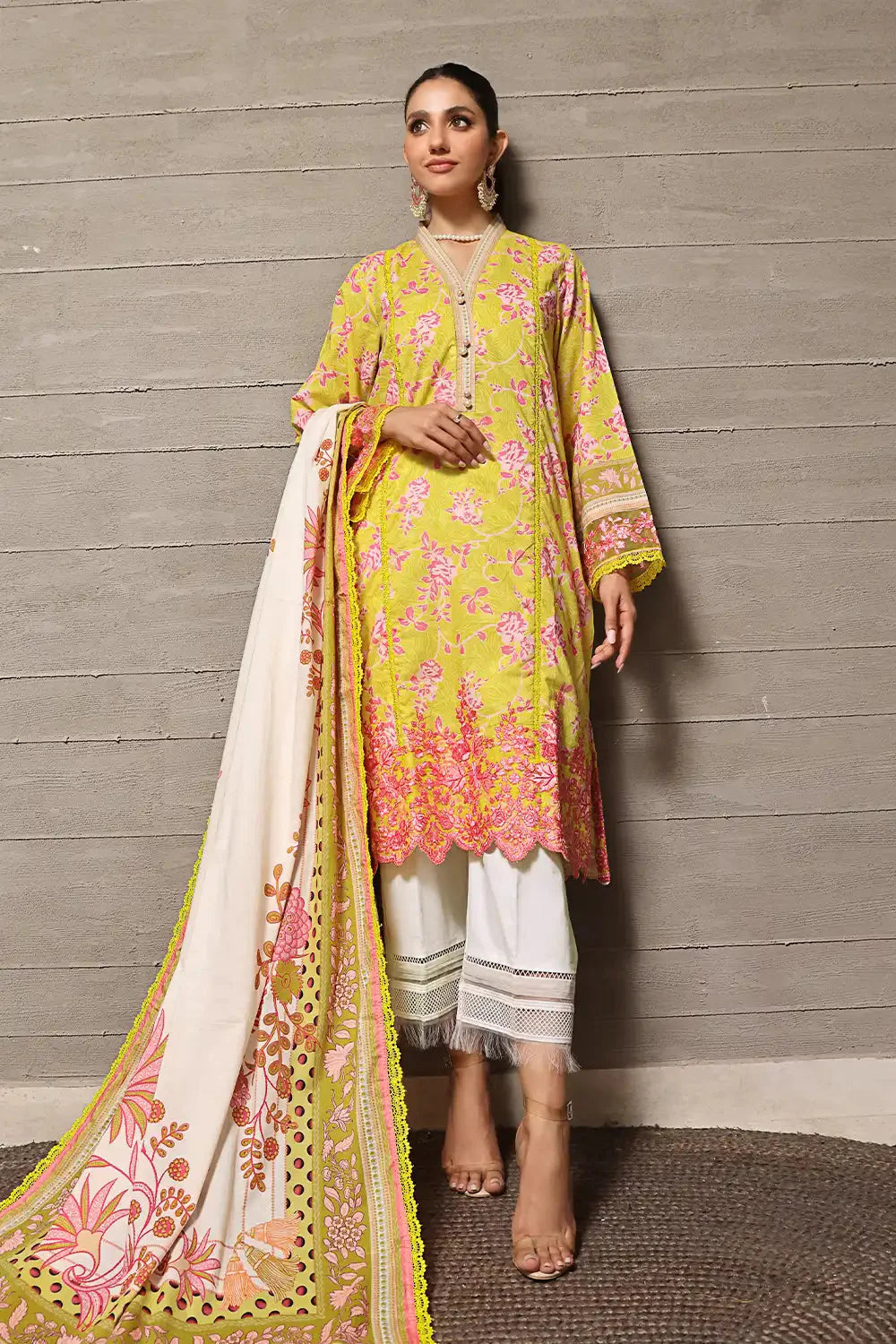 3PC Embroidered Unstitched Lawn Suit KL-2431 Embroidered KHAS STORES