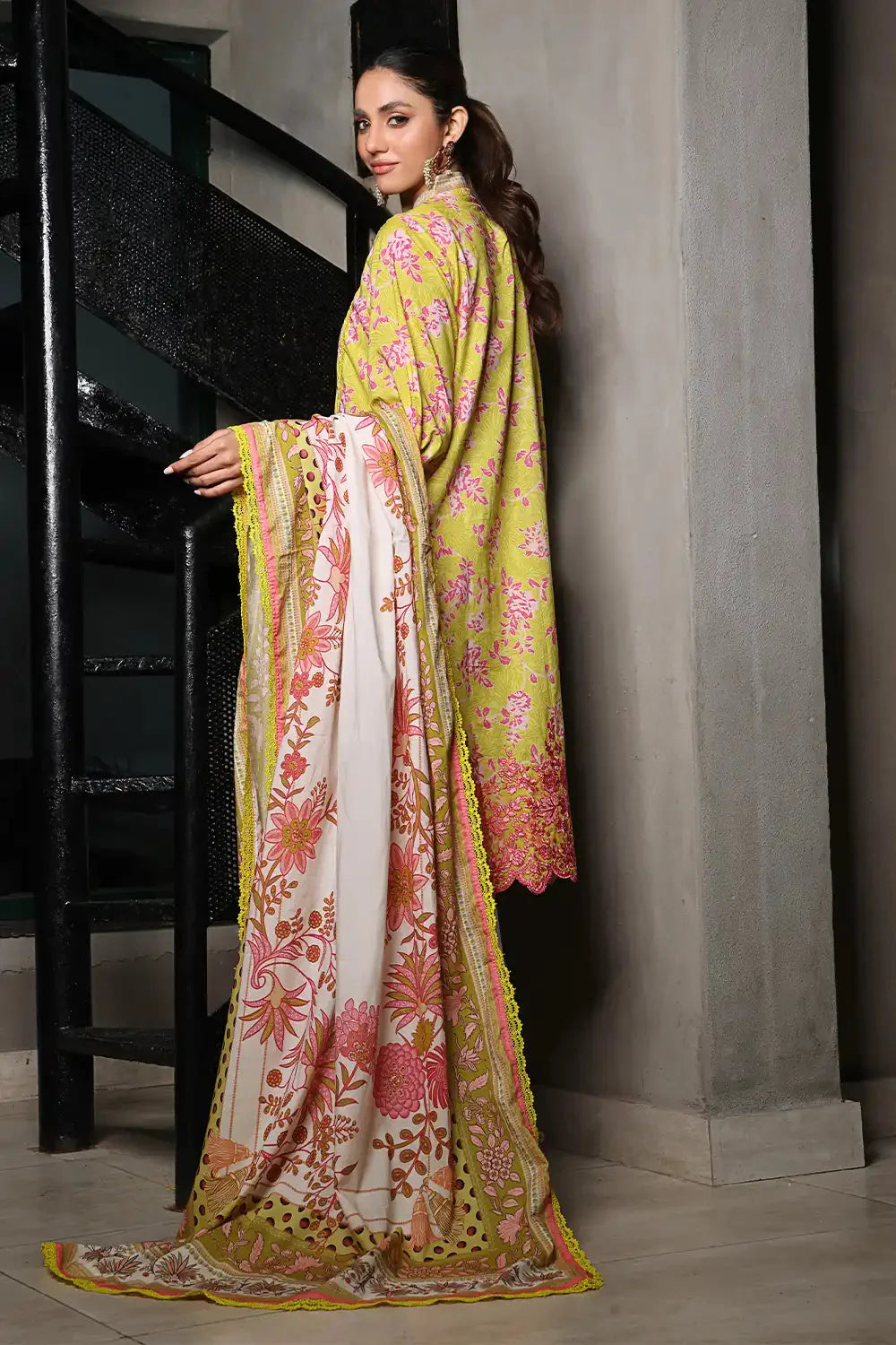 3PC Embroidered Unstitched Lawn Suit KL-2431 Embroidered KHAS STORES