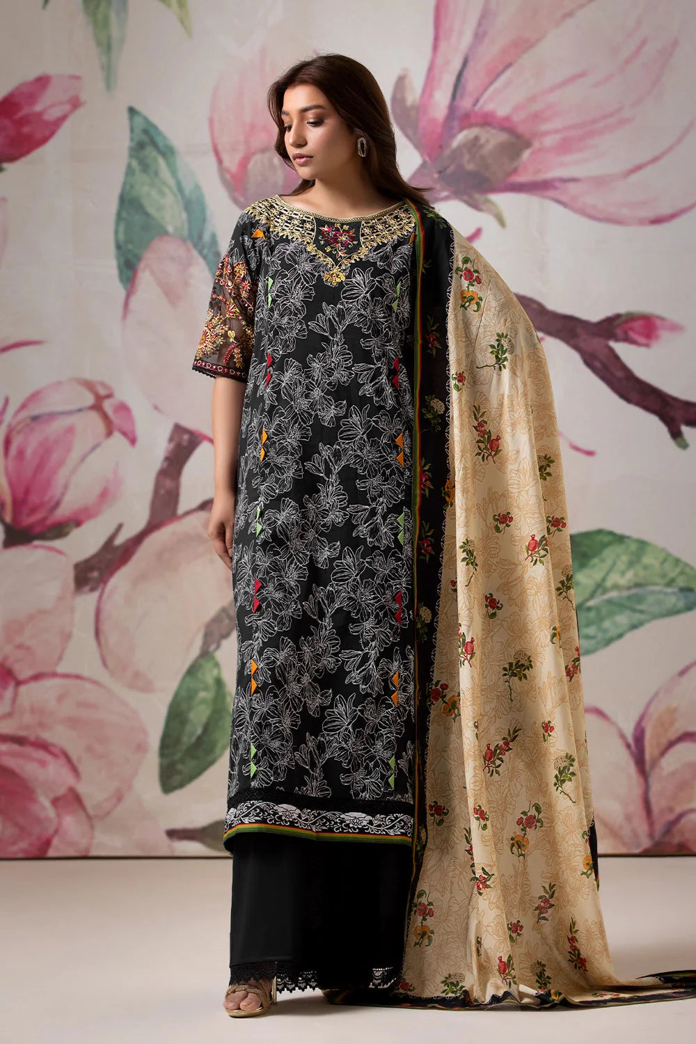 3PC Embroidered Unstitched Lawn Suit KL-2616 Embroidered KHAS STORES