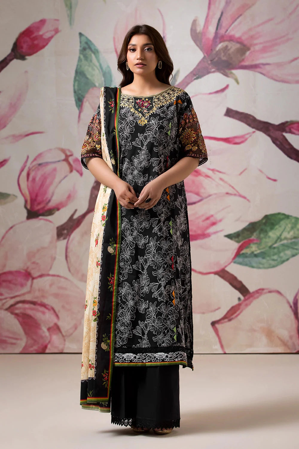 3PC Embroidered Unstitched Lawn Suit KL-2616 Embroidered KHAS STORES