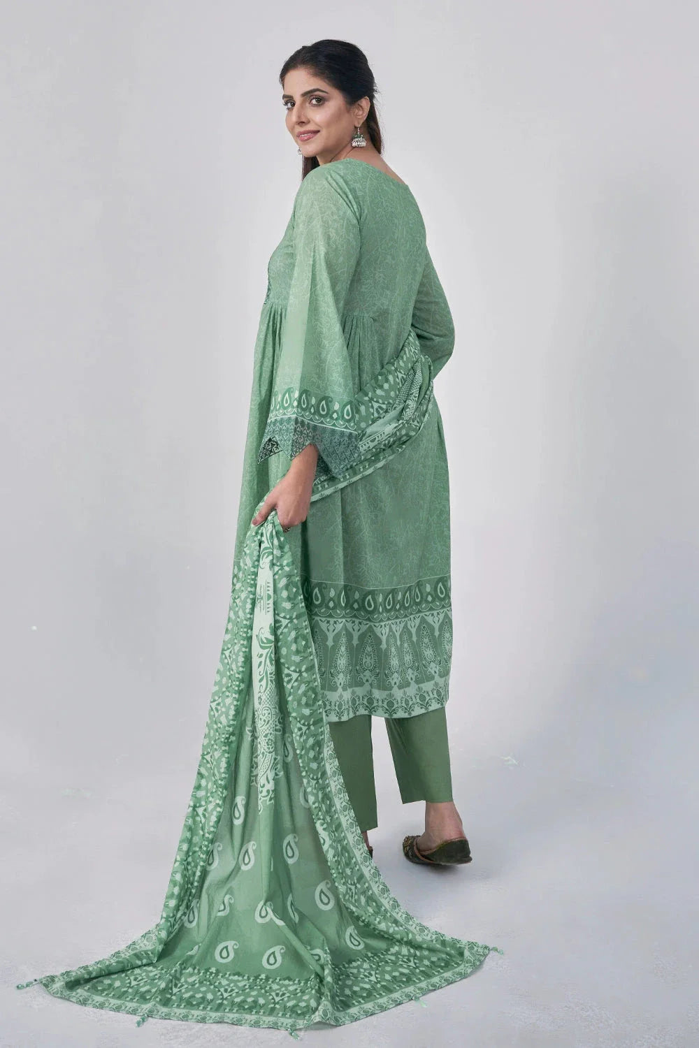 3PC Embroidered Unstitched Lawn Suit KL-3162 Embroidered KHAS STORES