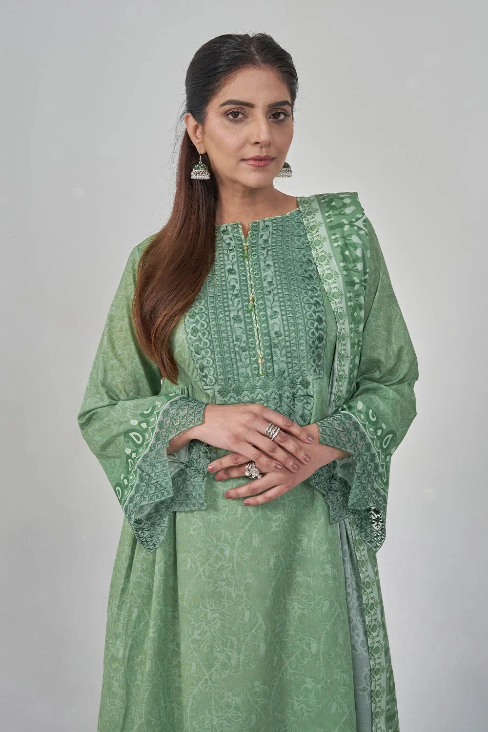 3PC Embroidered Unstitched Lawn Suit KL-3162 Embroidered KHAS STORES