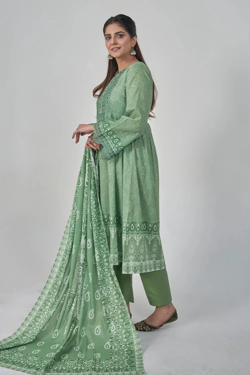 3PC Embroidered Unstitched Lawn Suit KL-3162 Embroidered KHAS STORES