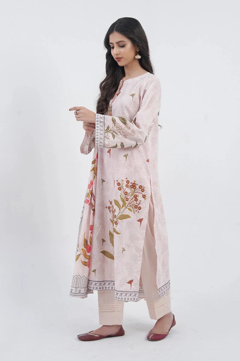 3PC Embroidered Unstitched Lawn Suit KL-3164 Embroidered KHAS STORES