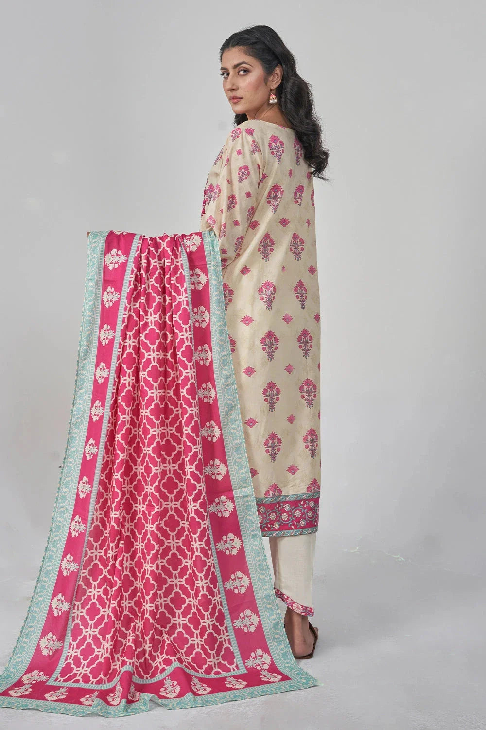3PC Embroidered Unstitched Lawn Suit KL-3165 Embroidered KHAS STORES