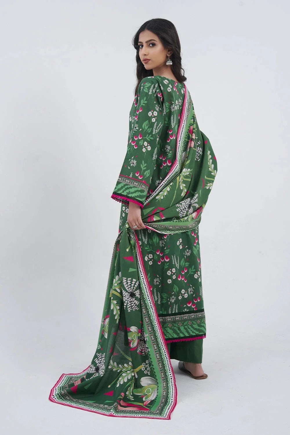 3PC Embroidered Unstitched Lawn Suit KL-3183 Embroidered KHAS STORES