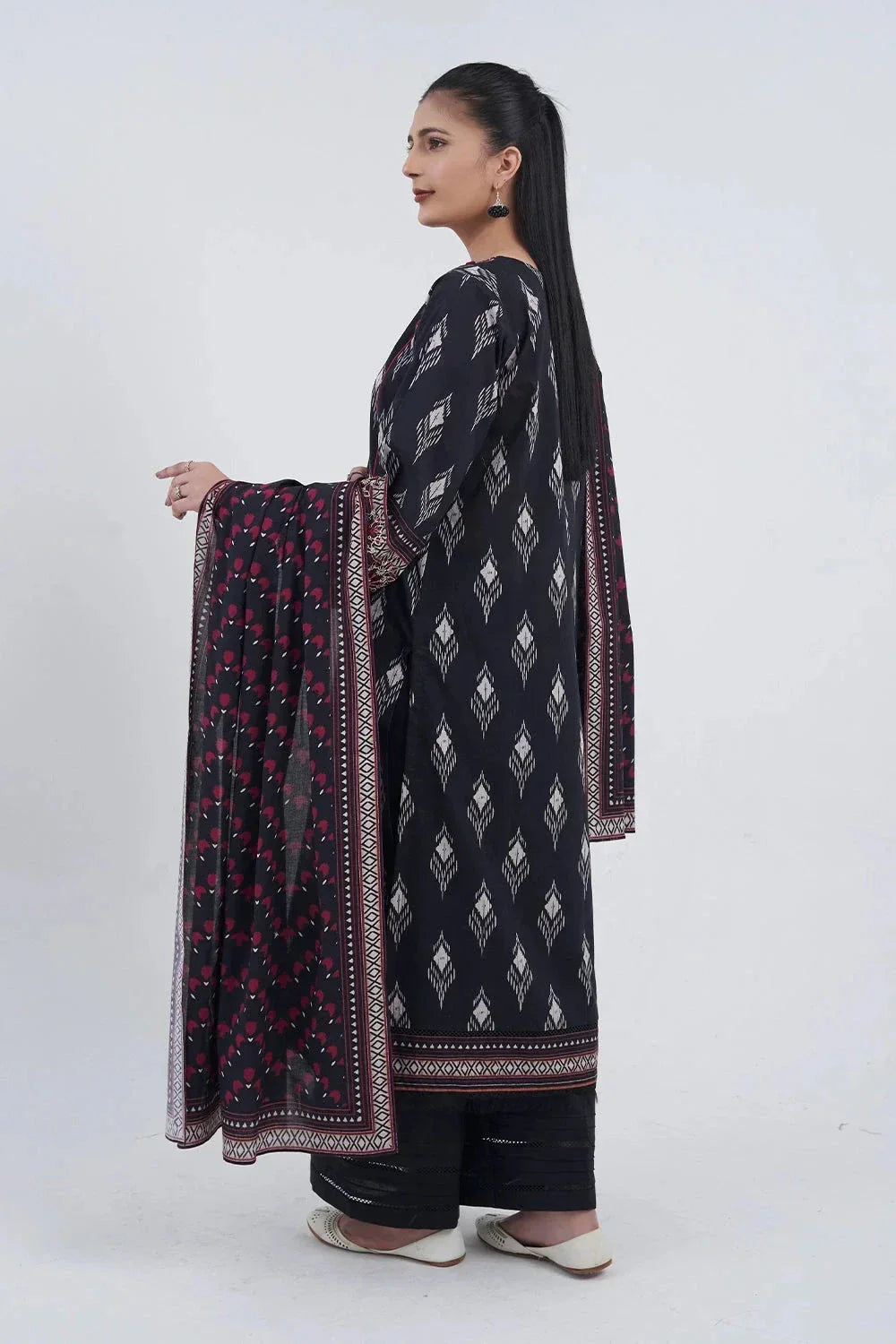 3PC Embroidered Unstitched Lawn Suit KL-3185 Embroidered KHAS STORES