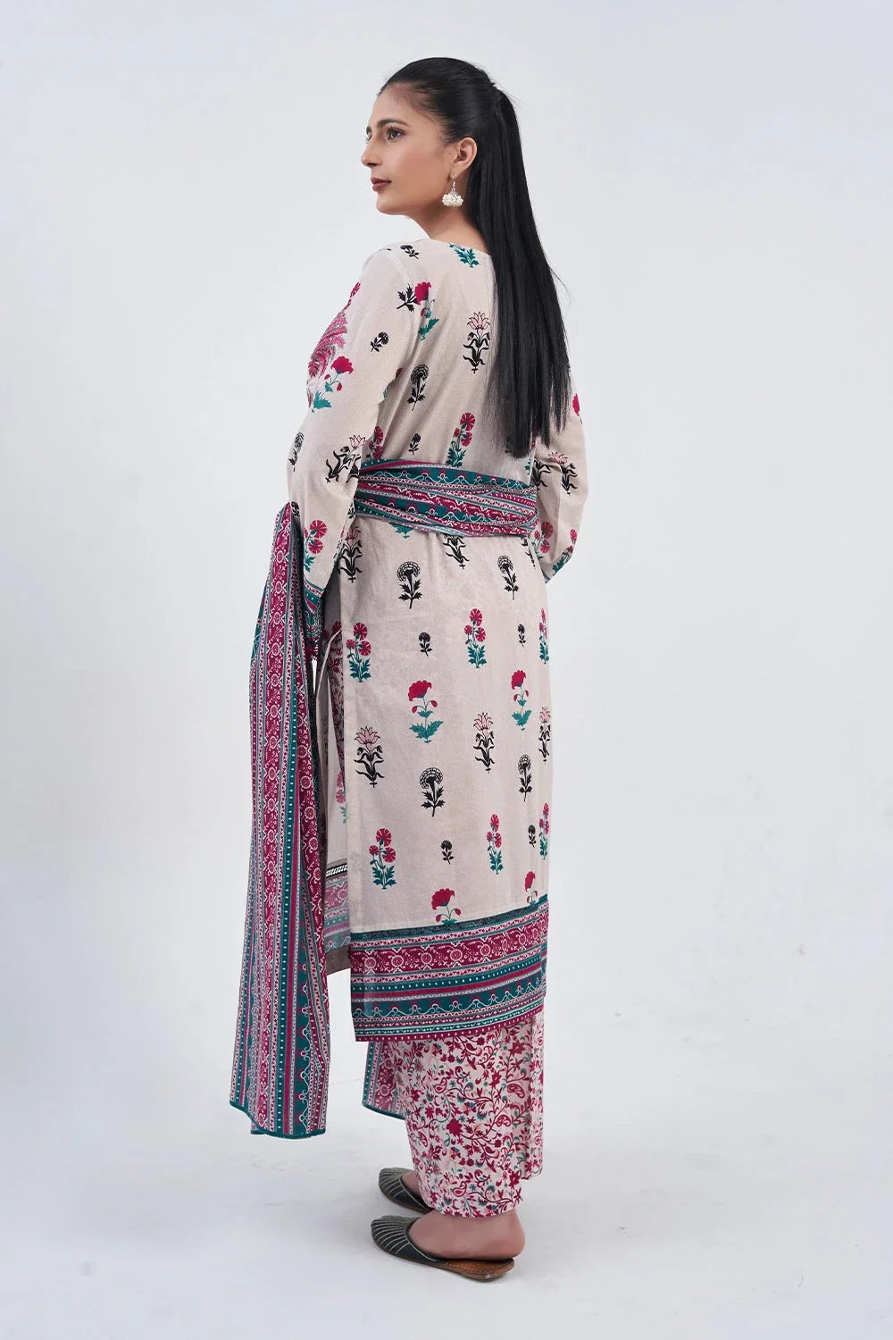 3PC Embroidered Unstitched Lawn Suit KL-3187 Embroidered KHAS STORES