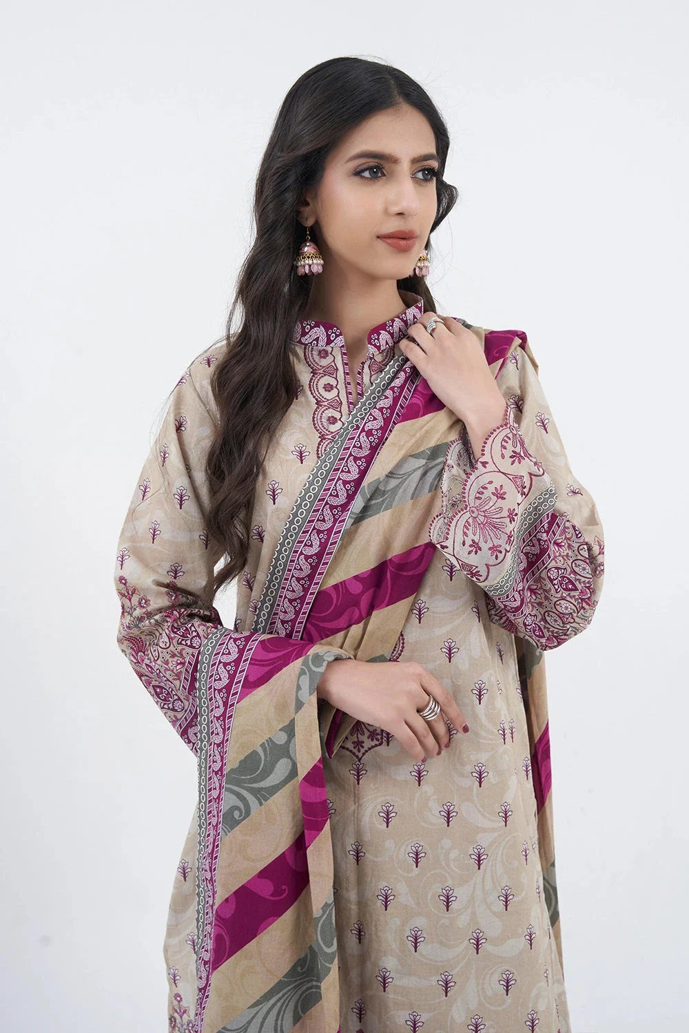 3PC Embroidered Unstitched Lawn Suit KL-3198 Embroidered KHAS STORES