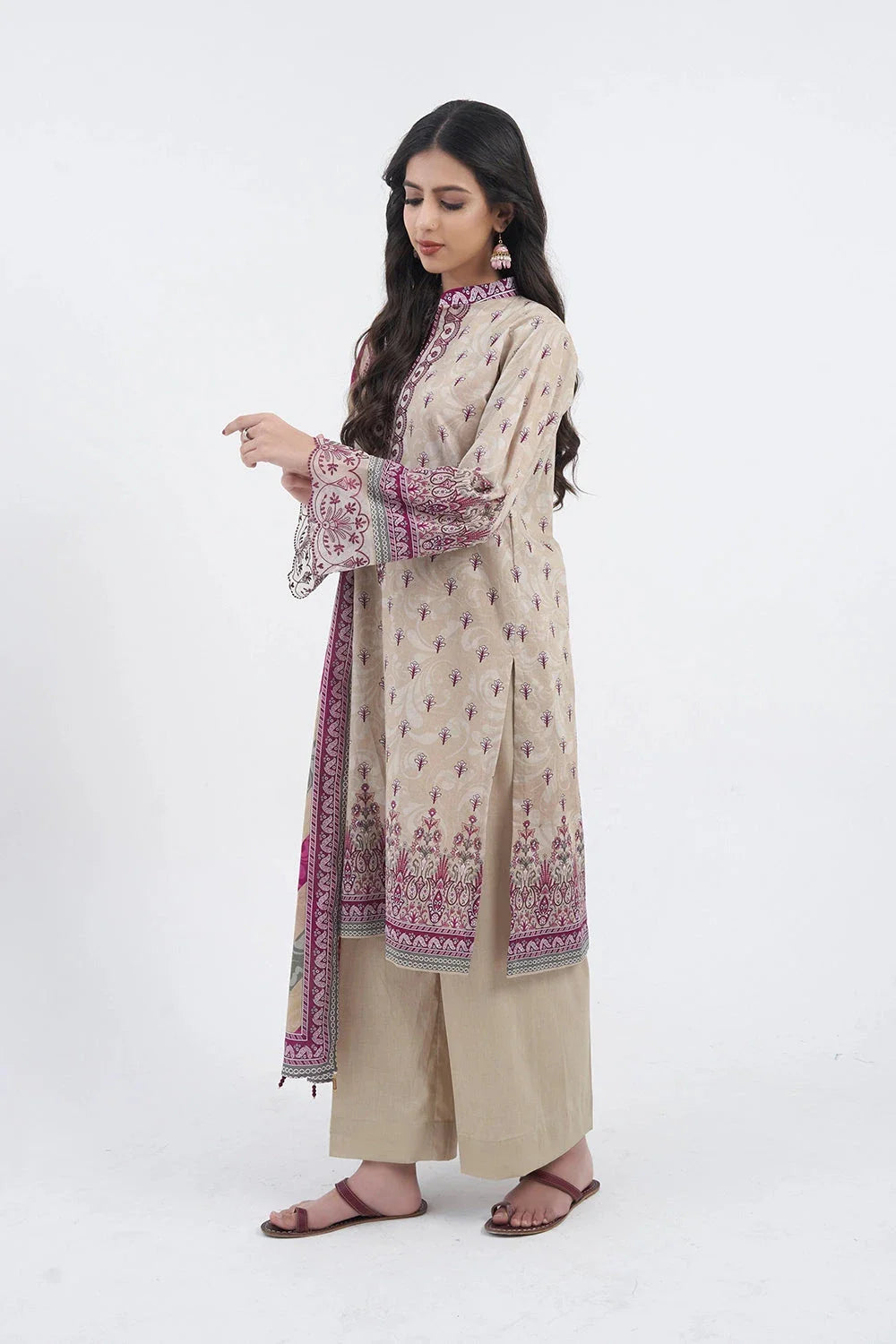 3PC Embroidered Unstitched Lawn Suit KL-3198 Embroidered KHAS STORES
