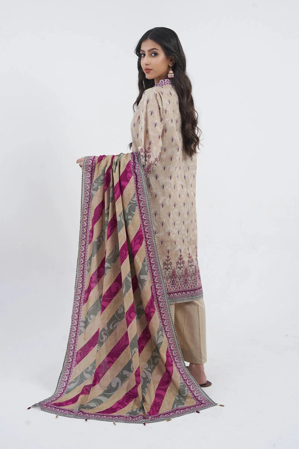 3PC Embroidered Unstitched Lawn Suit KL-3198 Embroidered KHAS STORES