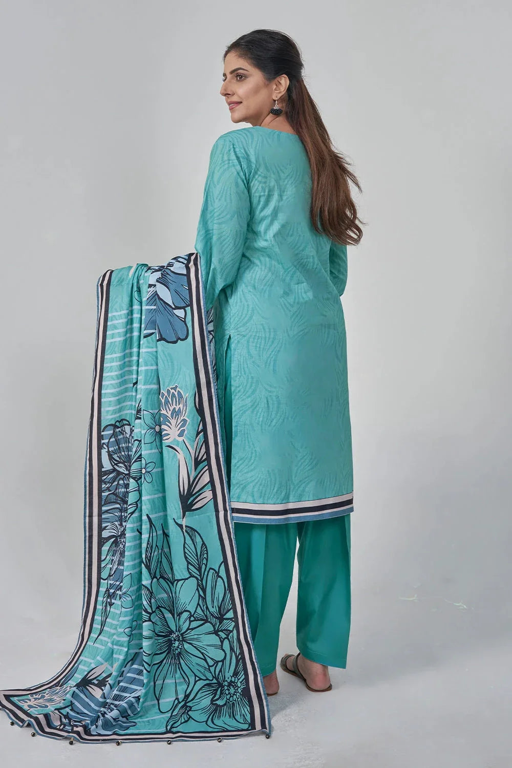 3PC Embroidered Unstitched Lawn Suit KL-3200 Embroidered KHAS STORES