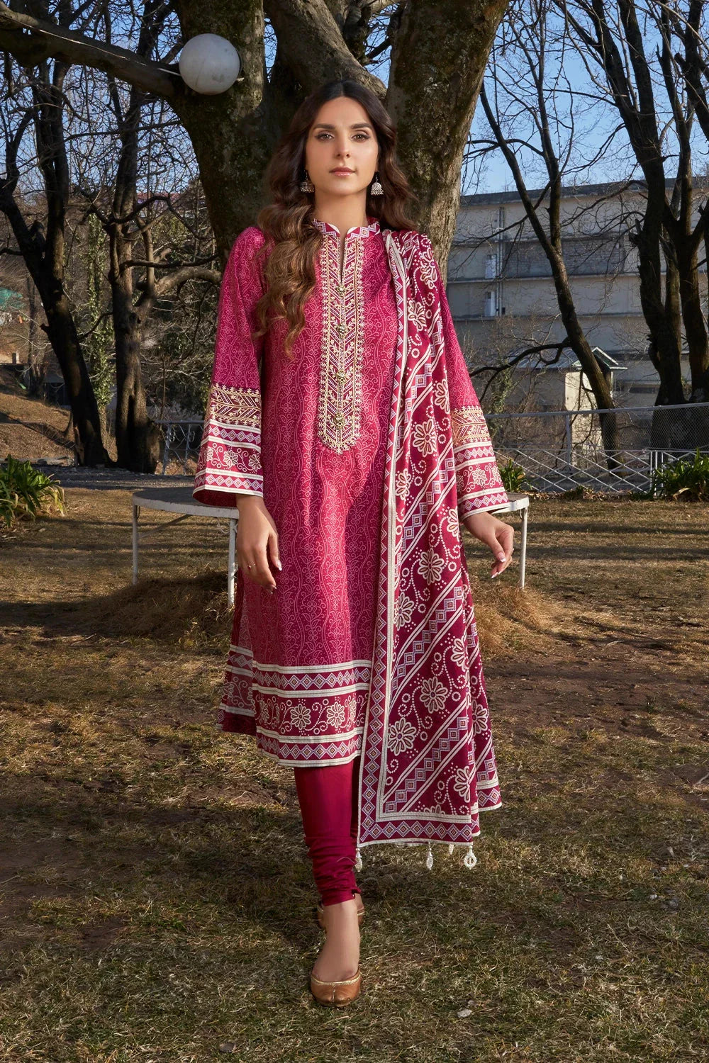 3PC Embroidered Unstitched Lawn Suit KL-3201 Embroidered KHAS STORES