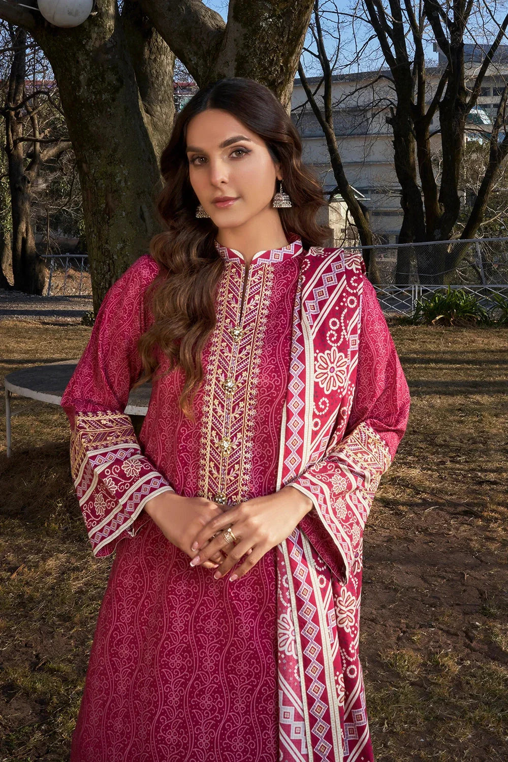 3PC Embroidered Unstitched Lawn Suit KL-3201 Embroidered KHAS STORES