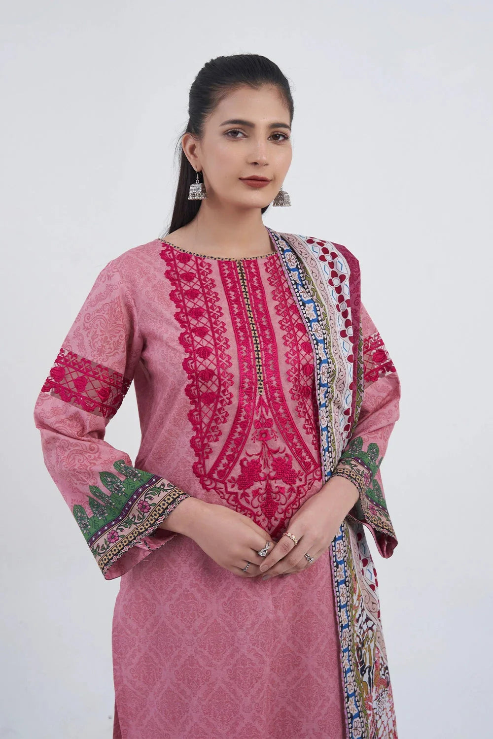 3PC Embroidered Unstitched Lawn Suit KL-3203 Embroidered KHAS STORES