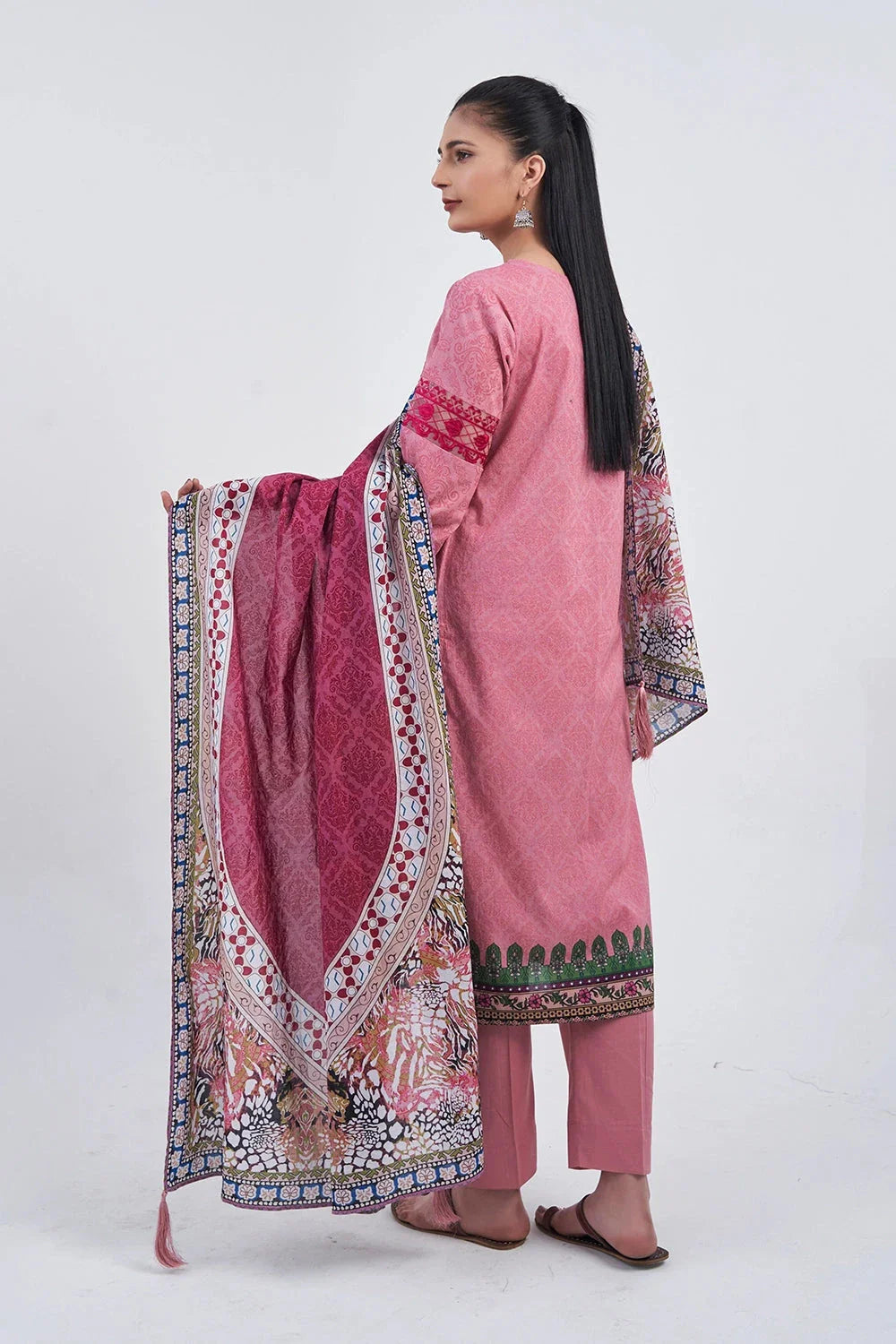 3PC Embroidered Unstitched Lawn Suit KL-3203 Embroidered KHAS STORES