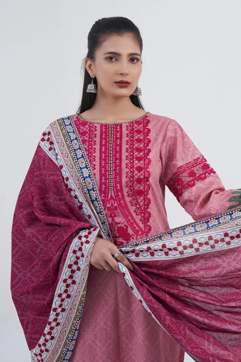 3PC Embroidered Unstitched Lawn Suit KL-3203 Embroidered KHAS STORES