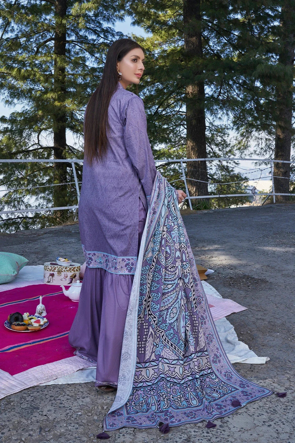 3PC Embroidered Unstitched Lawn Suit KL-3205 Embroidered KHAS STORES