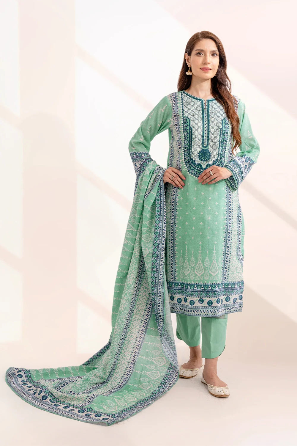 3PC Embroidered Unstitched Lawn Suit KL-3311 Embroidered KHAS STORES