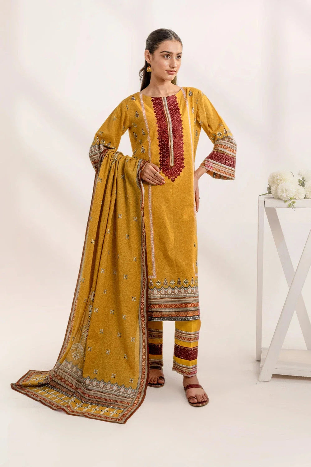3PC Embroidered Unstitched Lawn Suit KL-3313 Embroidered KHAS STORES
